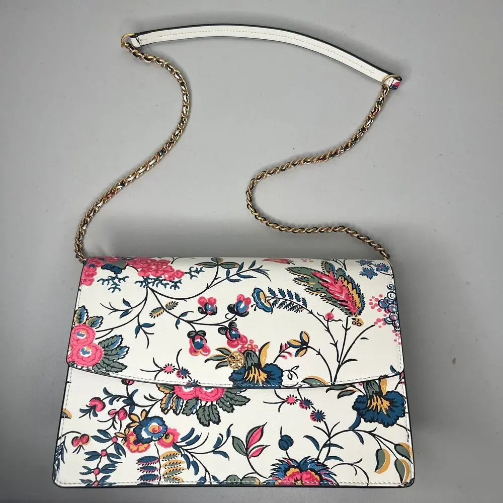 Tory Burch Parker Floral Large Shoulder Bag NWT